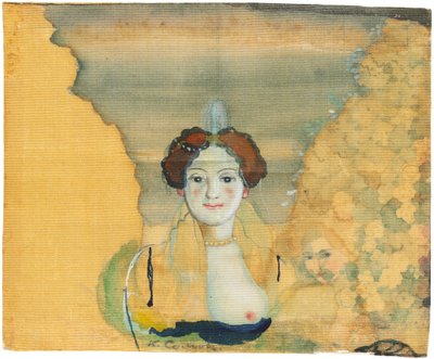 Jeune femme avec un jardin au-delà - Konstantin Andreyevich Somov