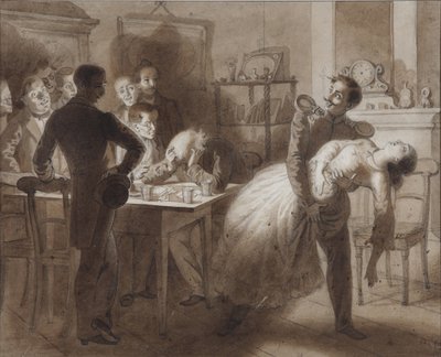Illustration du poème La Femme du trésorier de Tambov par M. Lermontov, 1862 - Konstantin Dmitrievich Flavitski