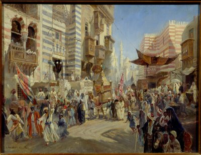 Fête musulmane : la procession du tapis sacré dans les rues du Caire en Égypte - Konstantin Egorovich Makovsky
