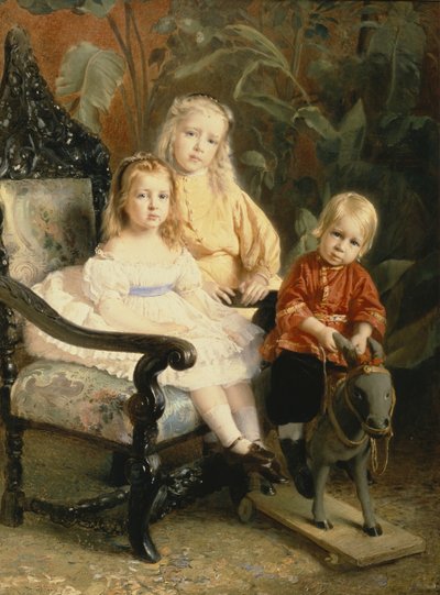 Portrait des enfants Stasov, début des années 1870 - Konstantin Egorovich Makovsky