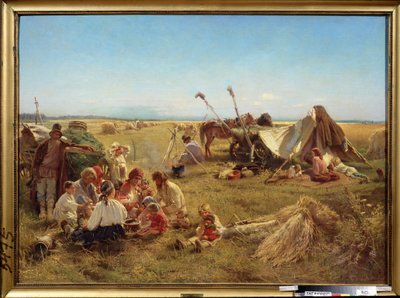 Repas des paysans à la saison des récoltes - Konstantin Egorovich Makovsky