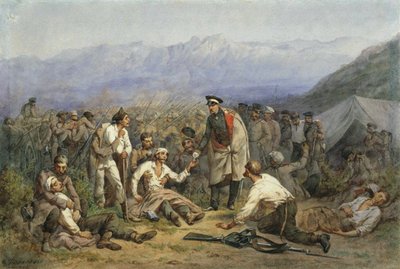 Après la bataille. Scène de la guerre de Crimée - Konstantin Nikolaevich Filippov