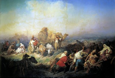 La route militaire entre Sébastopol et Simferopol au temps de la guerre de Crimée, 1858 - Konstantin Nikolayevich Filippov