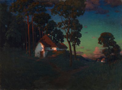 Village au coucher du soleil, 1923 - Konstantin Wroblewski