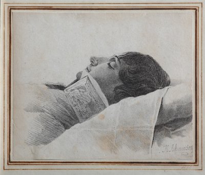 Dimitri Venevitinov 1805-1827 sur son lit de mort, 1827 - Konstantin Yakovlevich Afanasyev