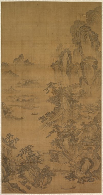 Marché de montagne, clair avec brume montante - Korea, Joseon dynasty