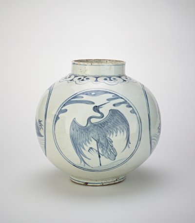 Pot avec motifs de tortues et de grues, 19e siècle - Korean School
