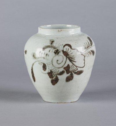 Pot avec motif floral, dynastie Yi, 1392-1910 - Korean School