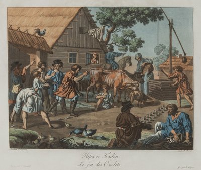 Garçons jouant aux osselets Babki, vers 1812 - Korneev
