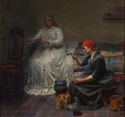 Leonora Christina dans la tour bleue. Préparation de la bouillie - Kristian Zahrtmann