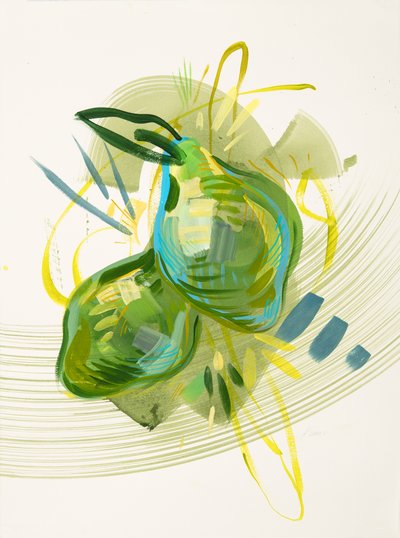 Pêches vertes abstraites - Kristin Cronic