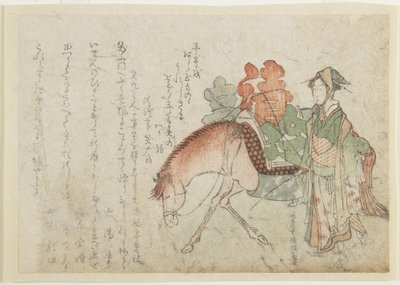 (Femme avec un cheval de bât), fin XVIIIe-début XIXe siècle - Kubo Shunman