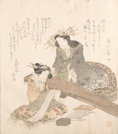 Deux courtisanes..., fin du XVIIIe-début du XIXe siècle - Kubo Shunman