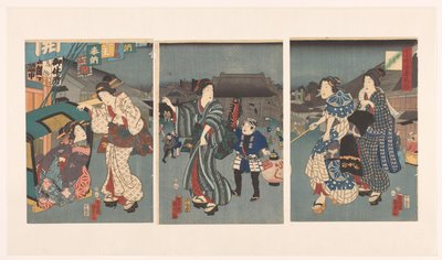 Festival du temple - Kunisada (II) , Utagawa