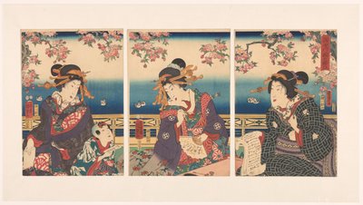 Prospérité dans les montagnes le long de la rivière Sumida - Kunisada (II) , Utagawa
