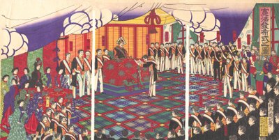 Vue de la promulgation de la Constitution, mars 1889 - Kunitoshi