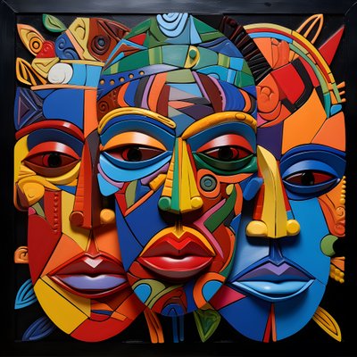Masques humains colorés 1 - Kurt Heppke