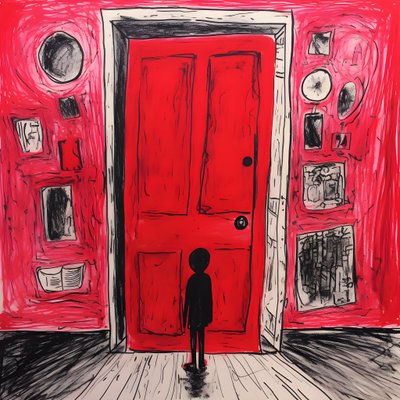 une fille de 8 ans dessine une porte rouge dans sa chambre 3 - Kurt Heppke