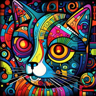 Motif abstrait de chats 1 - Kurt Heppke