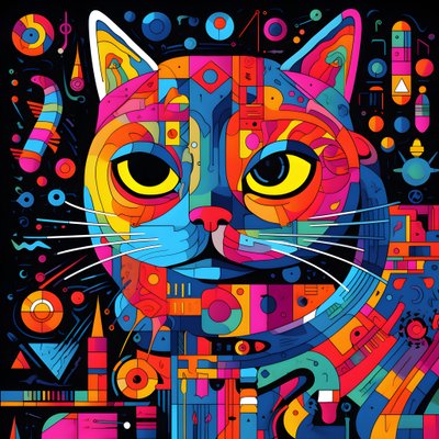 Motif abstrait de chats 2 - Kurt Heppke