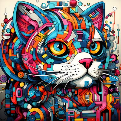 Motif abstrait de chats 3 - Kurt Heppke