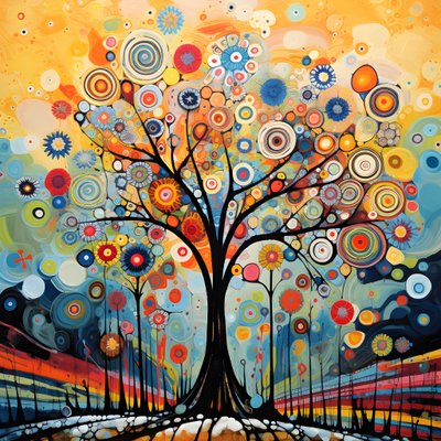 arbre dans le jardin de fleurs 2 - Kurt Heppke