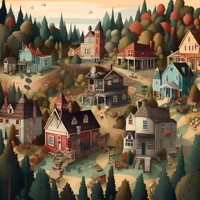 Image de maisons en style cartoon 2 - Kurt Heppke