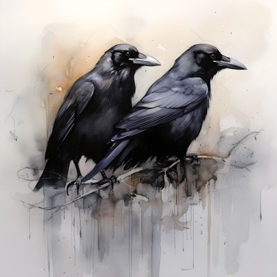 Vue de 2 corbeaux anatomiquement corrects 1 - Kurt Heppke