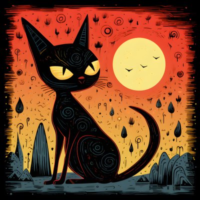 Chat sphinx fantaisiste de dessin animé 2 - Kurt Heppke
