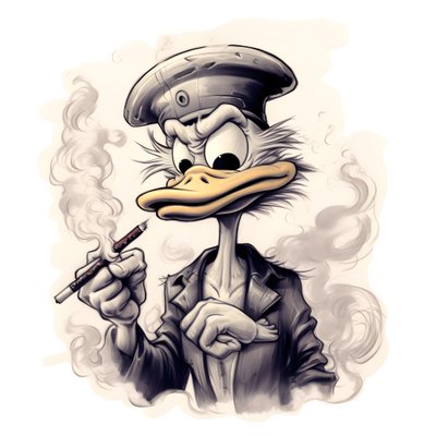 Picsou fumant un gros joint de marijuana 1 - Kurt Heppke