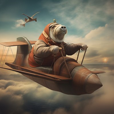 Un morse pilote un avion 1 - Kurt Heppke
