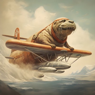 Un morse pilote un avion 3 - Kurt Heppke