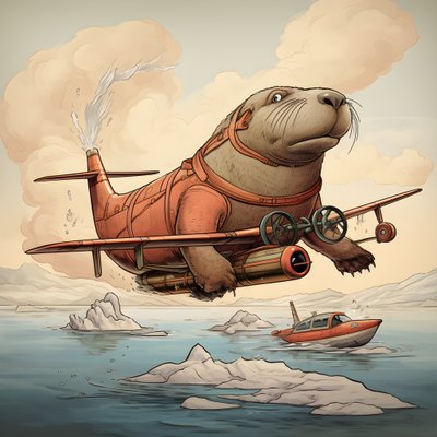 Un morse pilote un avion 4 - Kurt Heppke