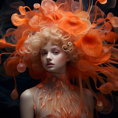 un gros plan du portrait de la belle déesse des fleurs d