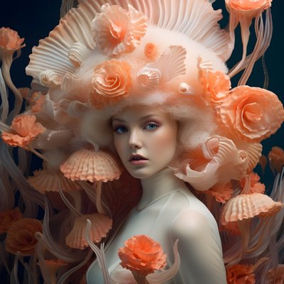 un gros plan du portrait de la belle déesse des fleurs d