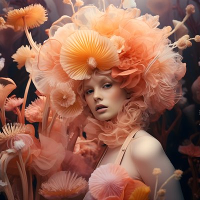 un gros plan du portrait de la belle déesse des fleurs d