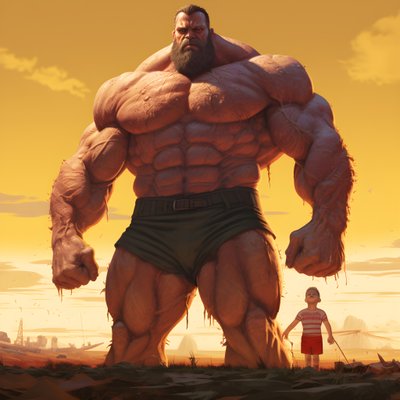 Haltérophile intimidant et méchant, bébé musclé avec un homme musclé géant 4 - Kurt Heppke