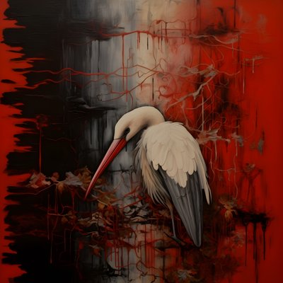 Femme et cigogne 2 - Kurt Heppke