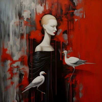 Femme et cigogne 3 - Kurt Heppke