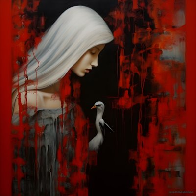 Femme et cigogne 4 - Kurt Heppke
