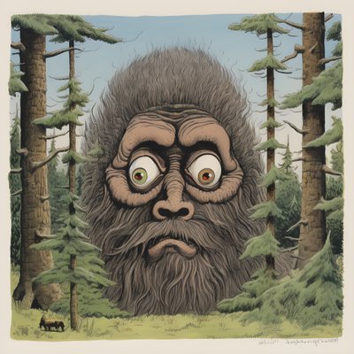 visage dans les arbres 2 - Kurt Heppke
