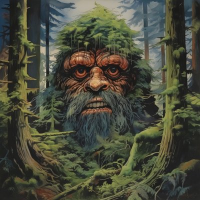visage dans les arbres 3 - Kurt Heppke