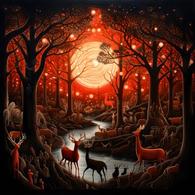 personnes négociant avec un dieu cerf magique lune 1 - Kurt Heppke