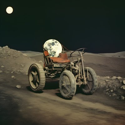 scarabée lunaire, paysage lunaire avec cratères 4 - Kurt Heppke