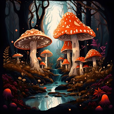 Champignon et forêt 1 - Kurt Heppke