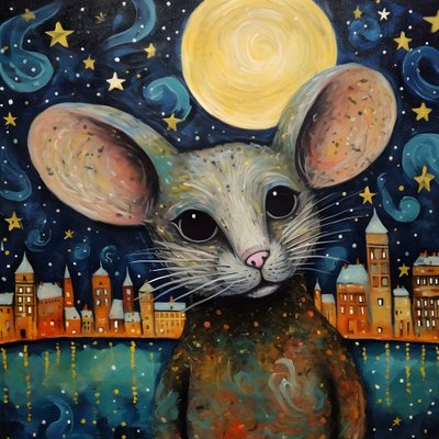 Portrait de la souris Starry Night 3 - Kurt Heppke