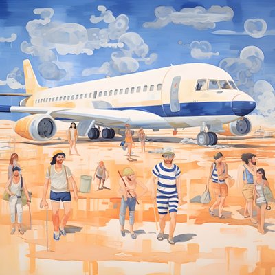 Vol en avion, pauvres animaux, dune de sable au loin 2 - Kurt Heppke