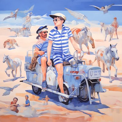Vol en avion, pauvres animaux, dune de sable au loin 4 - Kurt Heppke