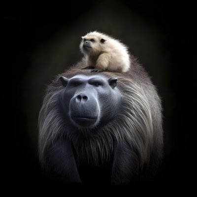 Capybara mélangé avec un gorille à dos argenté 2 - Kurt Heppke