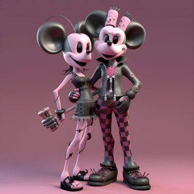 Cauchemar avant Noël punk rose Minnie et Mickey Mouse 1 - Kurt Heppke